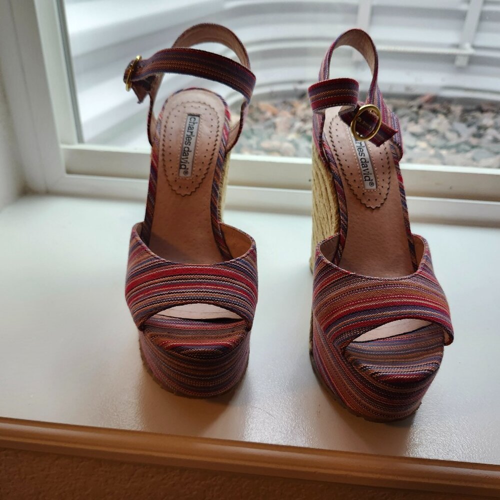 Multi-Colored Platform Espadrilles